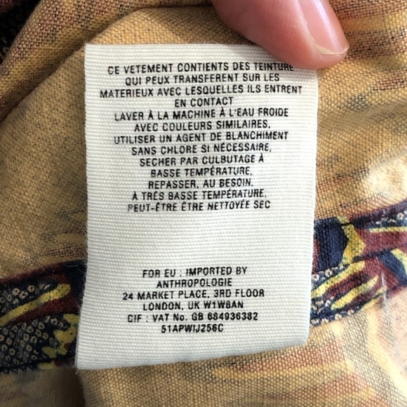 ANTHROPOLOGIE ELEVENSES Vest Women's Size Small Geo Vest Linen Brown Safari - Picture 8 of 13